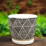 Black Elemental Ceramic Planter - 3 Styles