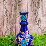 Stainless Steel Hand Painted Floral Tall Neck Vase - 4 Colors