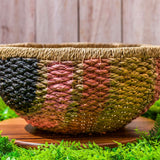 Hand-Painted Pink & Black Bangkuan Braided Baskets - 2 Sizes