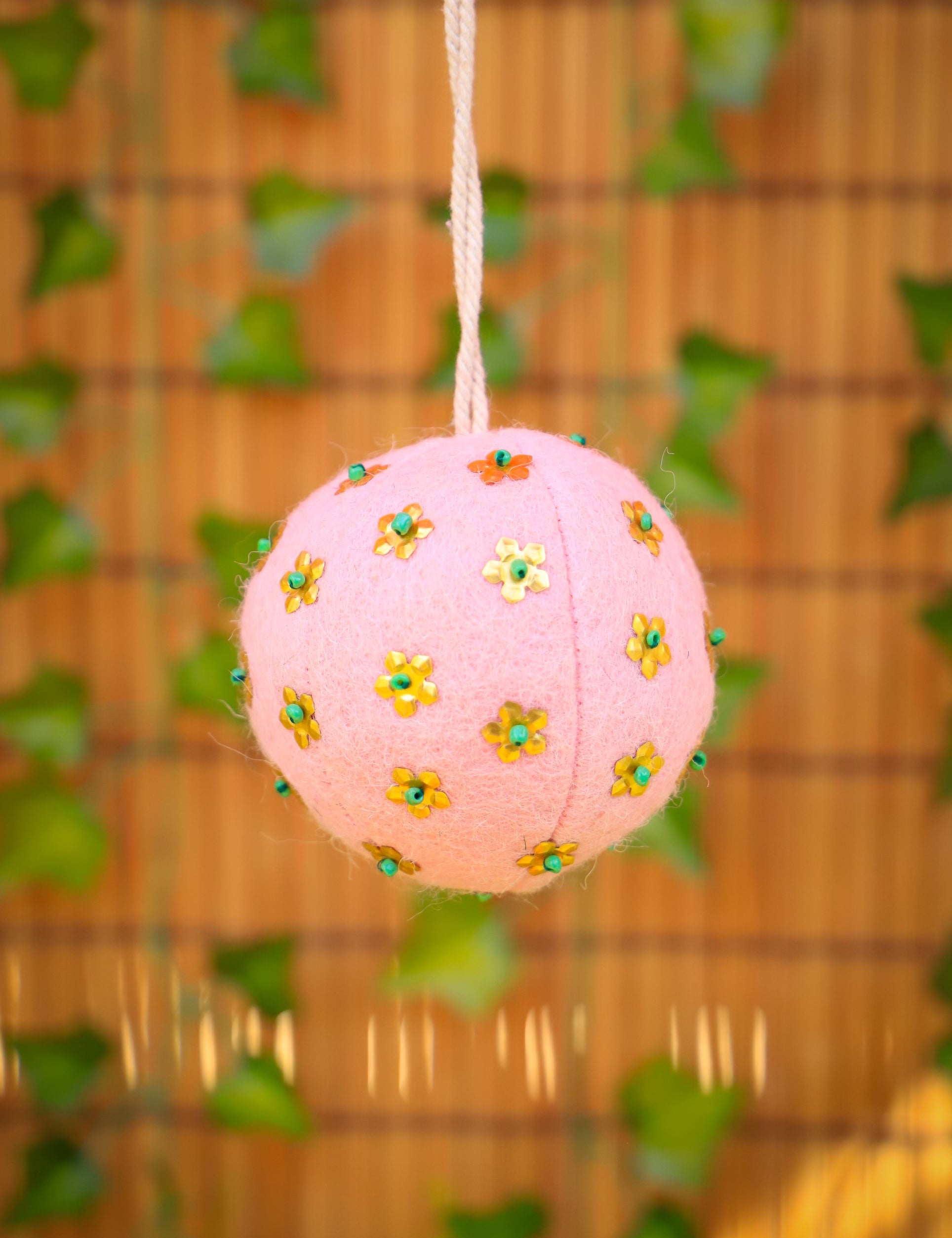 Wool Ornament with Metal Detail - 5 Colors