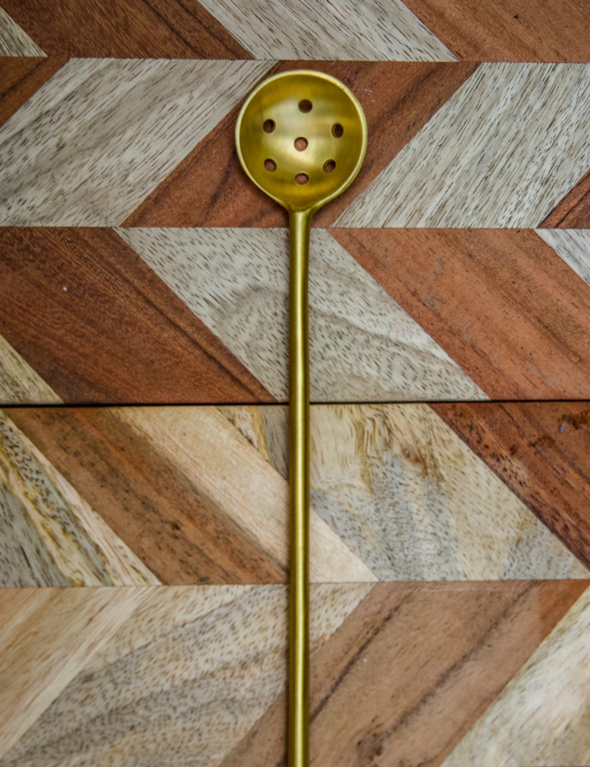 Stainless Steel Olive Spoon, Antique Brass Finish - 2 Styles/Sizes