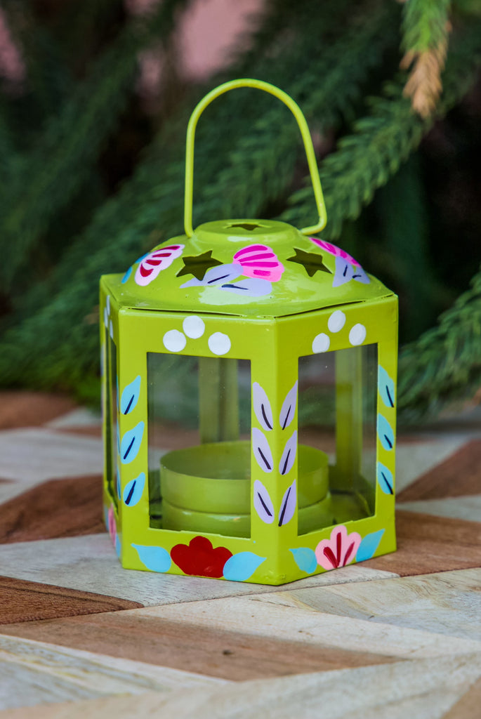 Stainless Steel Hand Painted Lantern - 6 Colors