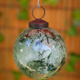 3" Marble Glass Ball Ornament - 6 Colors