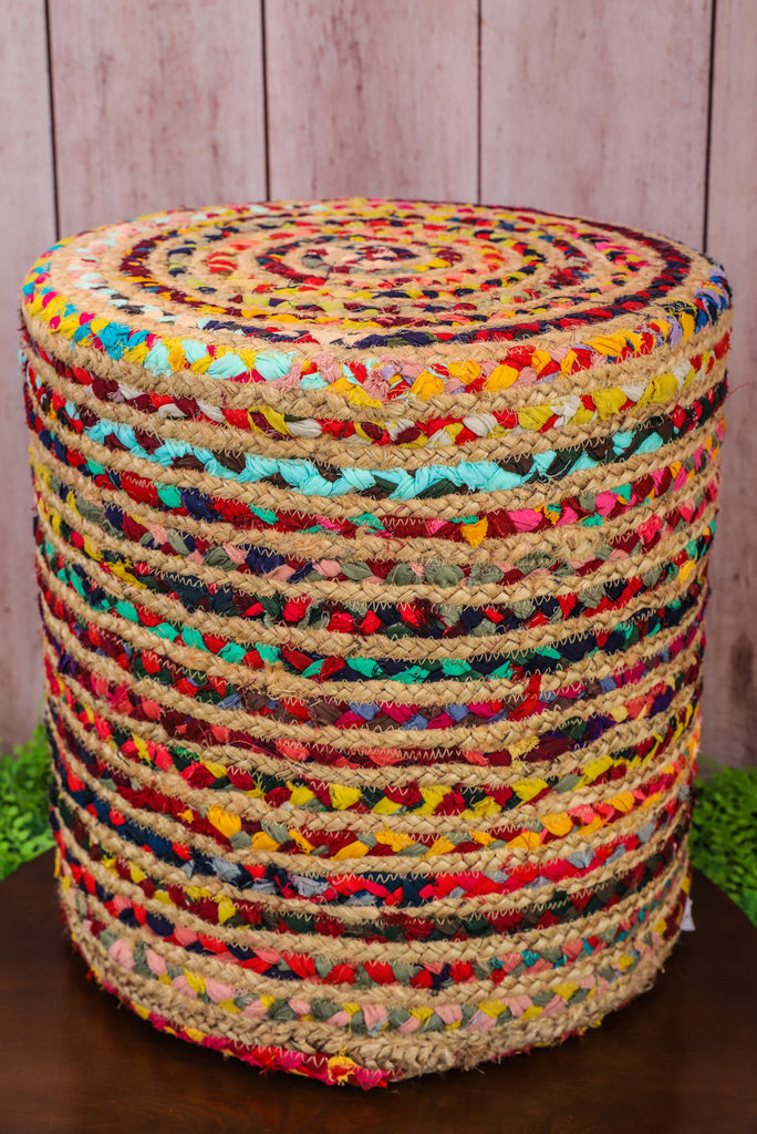 Round Kantha Pouf