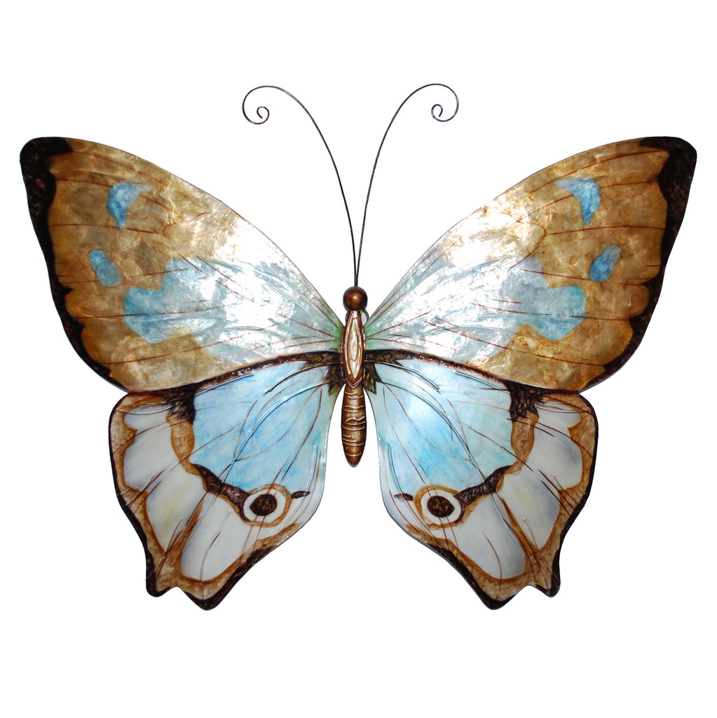 Hand Painted Metal Wall Hanging Butterfly - 9 Styles