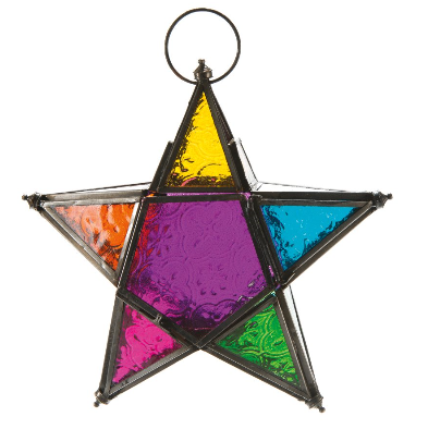 Moroccan Star Glass Lantern - 5 Colors